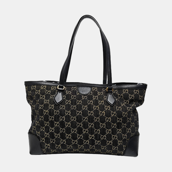Ophidia Medium Monogram Denim Black