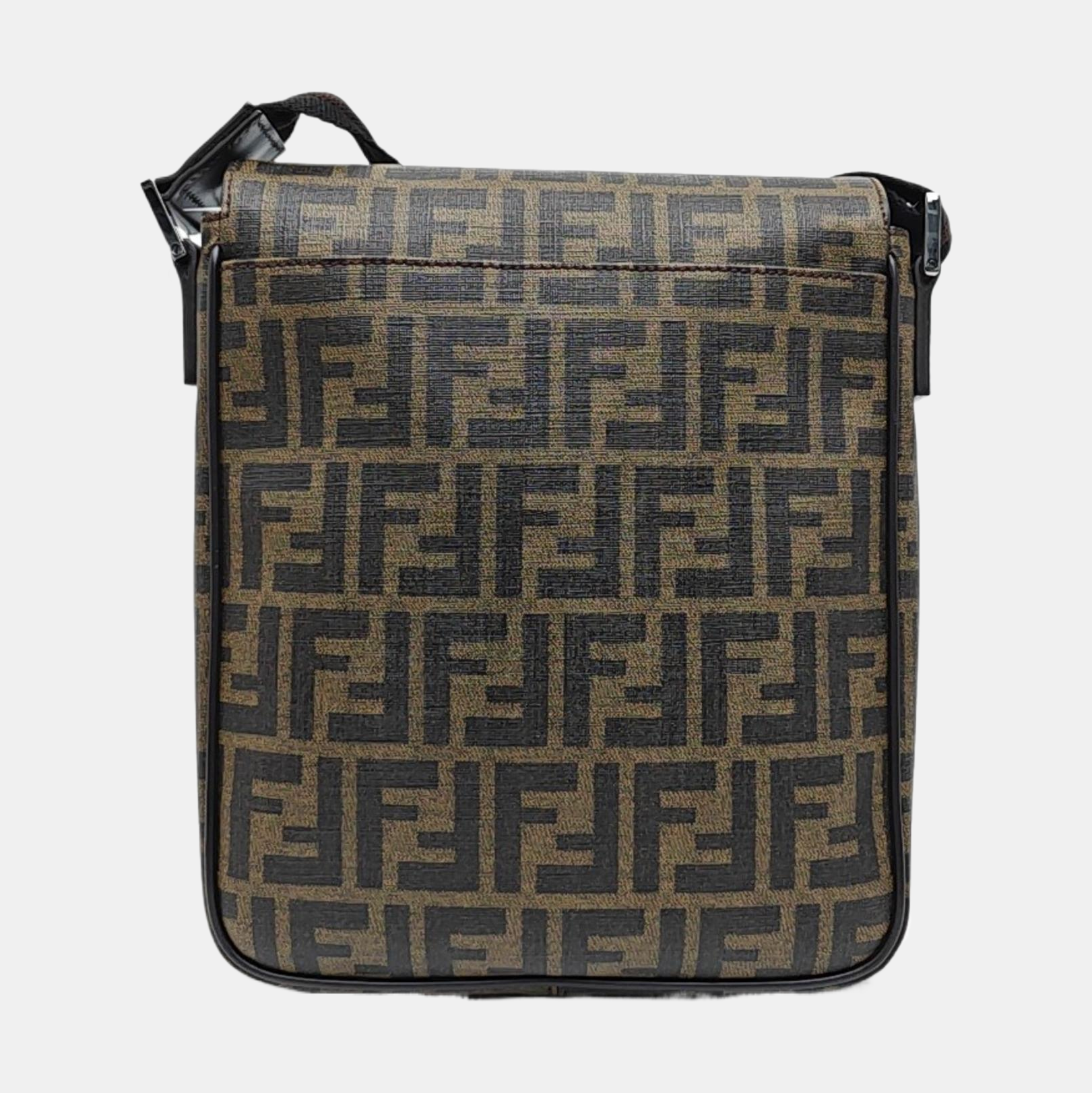 Coated Canvas Shoulder Bag Brown