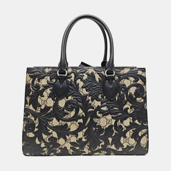 Monogram Coated Canvas Tote Bag Beige