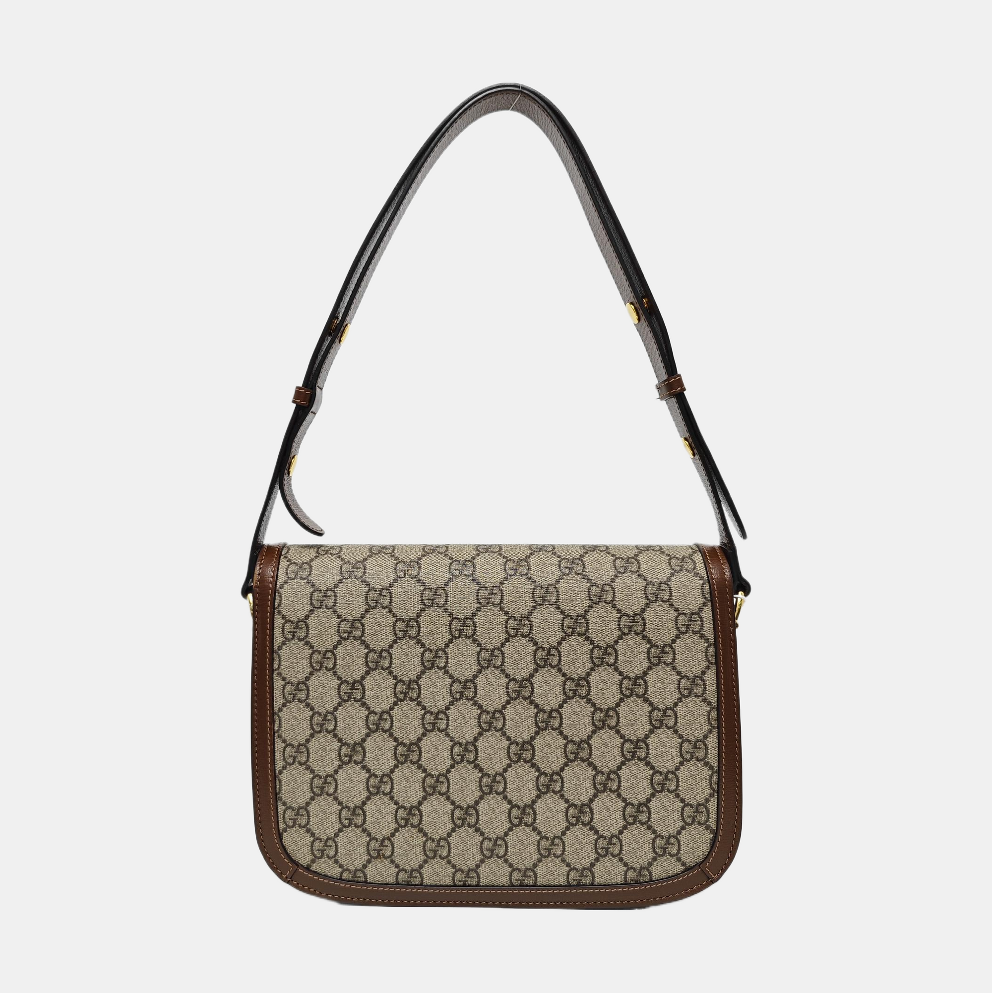 Horsebit 1955 Medium Monogram Coated Canvas Beige