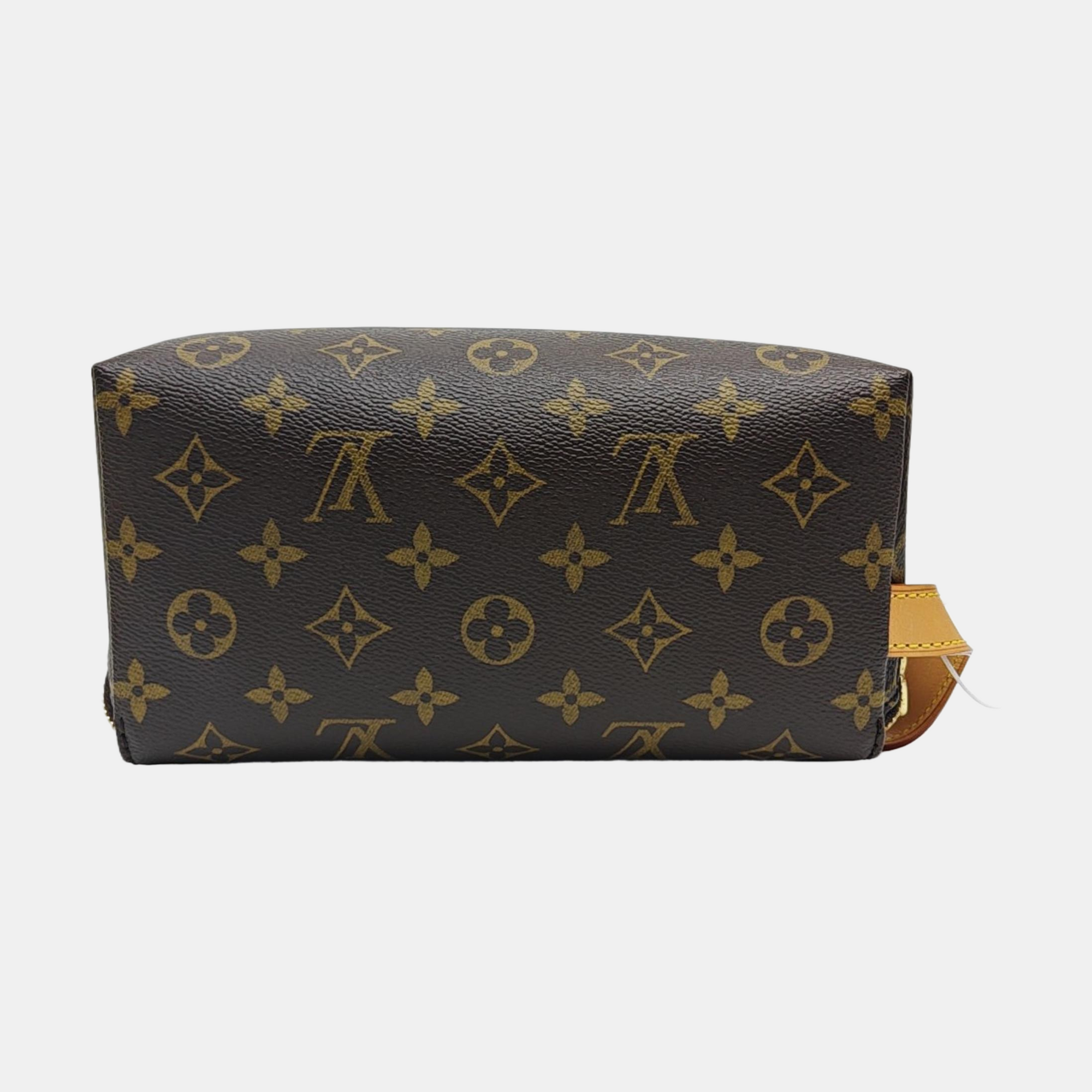 Monogram Coated Canvas Clutch Brown