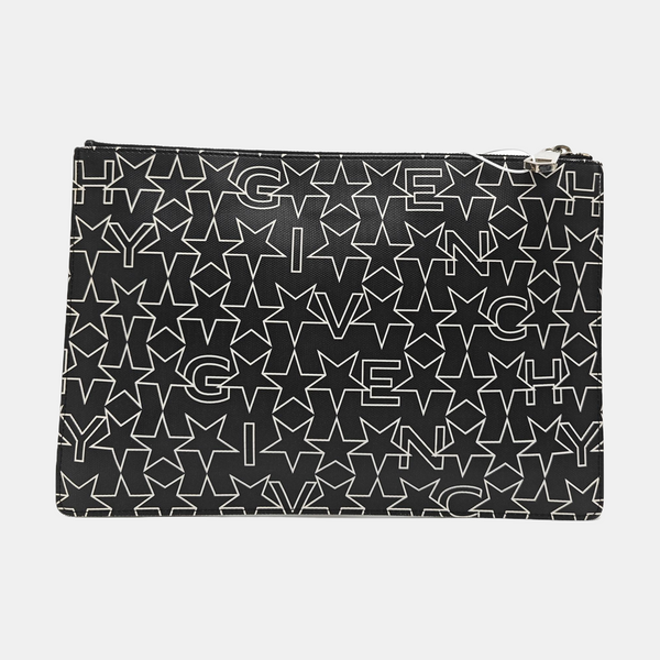 Coated Canvas Clutch Black