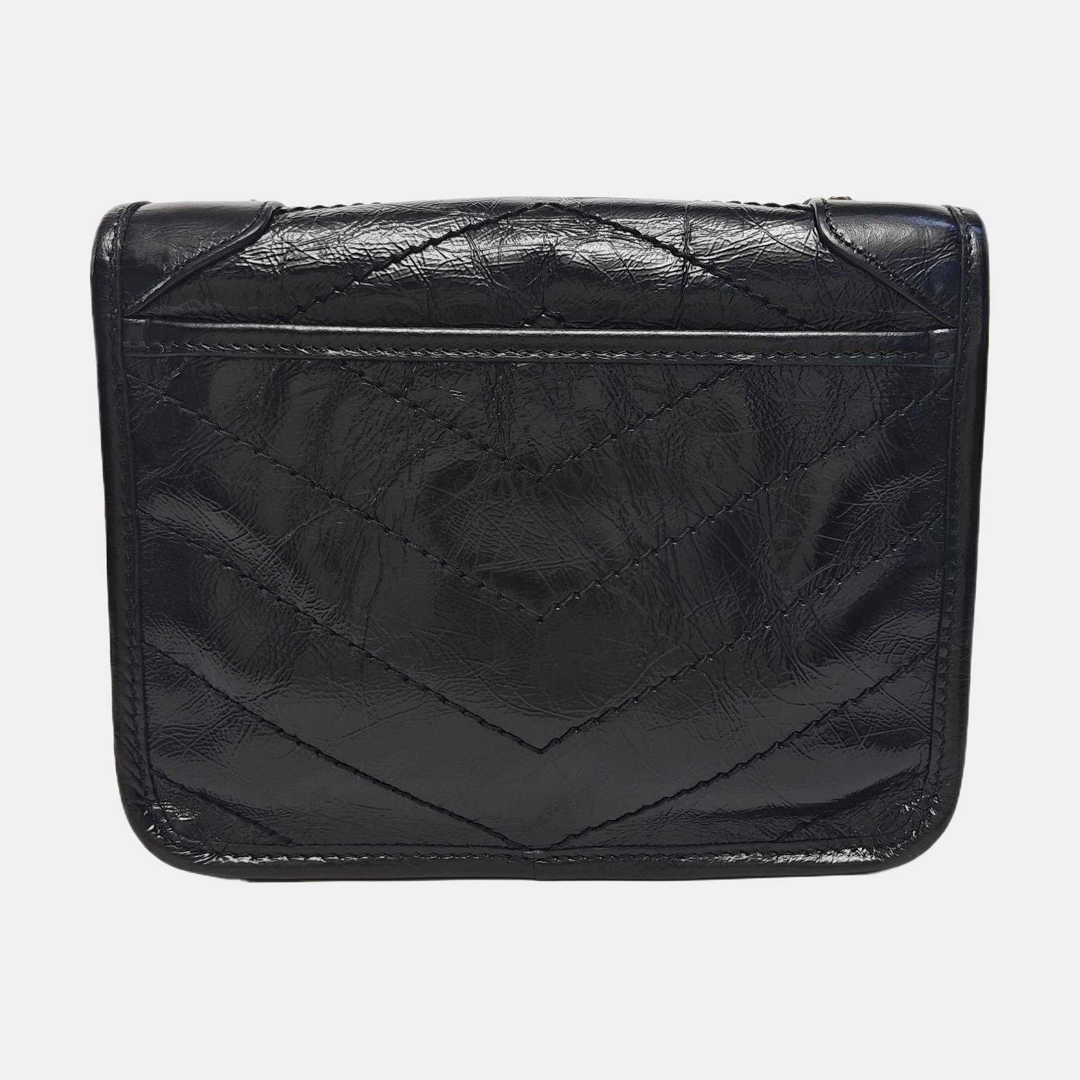 NIKI Mini Chevron Calfskin Black