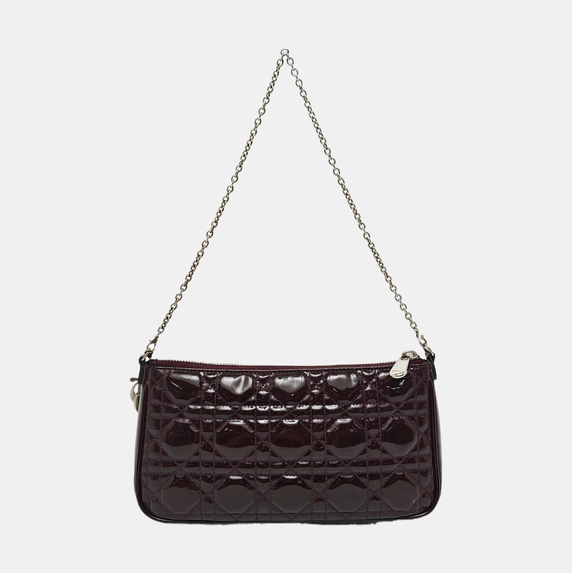 Lady Dior Medium Cannage Patent Leather Red