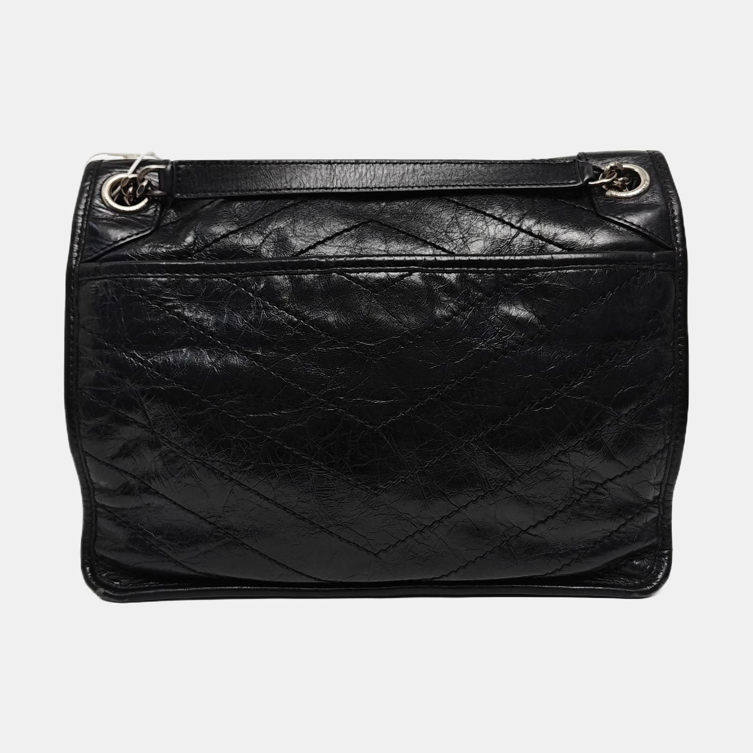 NIKI Medium Chevron Calfskin Black