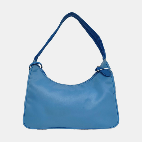 Authenticated pre-owned  Re-Edition2000 Mini Nylon Blue - Top Handle Bag at Looply