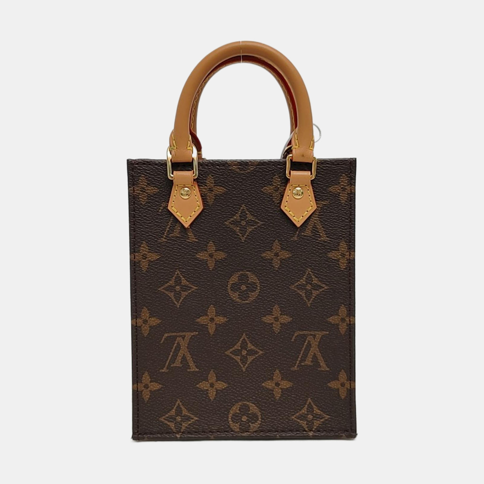 SAC PLAT Mini Monogram Coated Canvas Brown