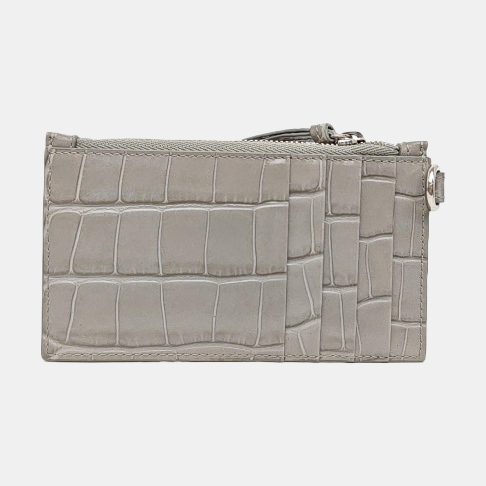 Classic City Calfskin Gray Card Holder