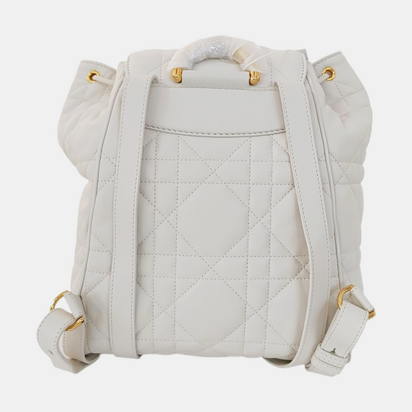 Dior Caro Medium Cannage Lambskin White