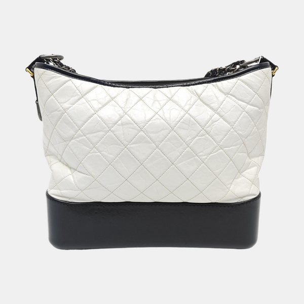 GABRIELLE Large Quilted Calfskin White
