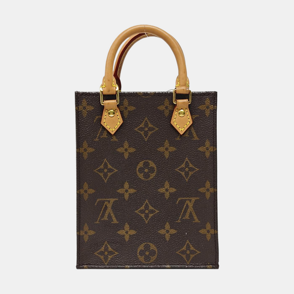 SAC PLAT Mini Monogram Coated Canvas Brown