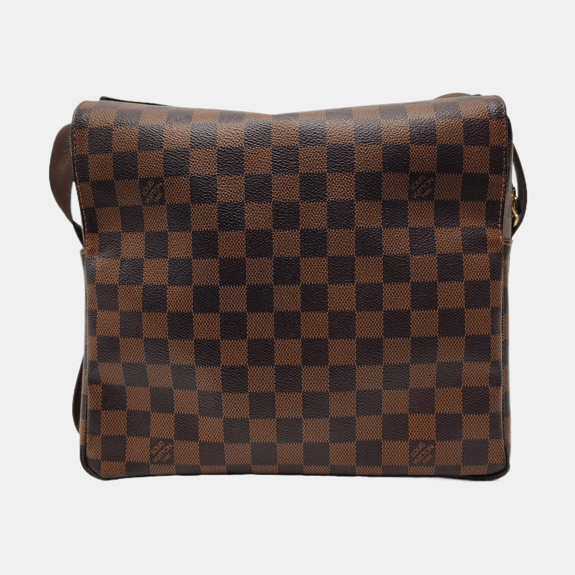 NAVIGLIO Damier Ebene Coated Canvas Brown