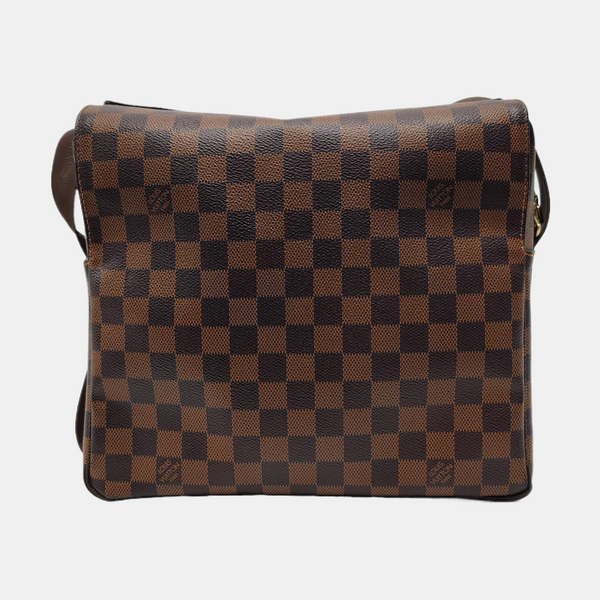 NAVIGLIO Damier Ebene Coated Canvas Brown