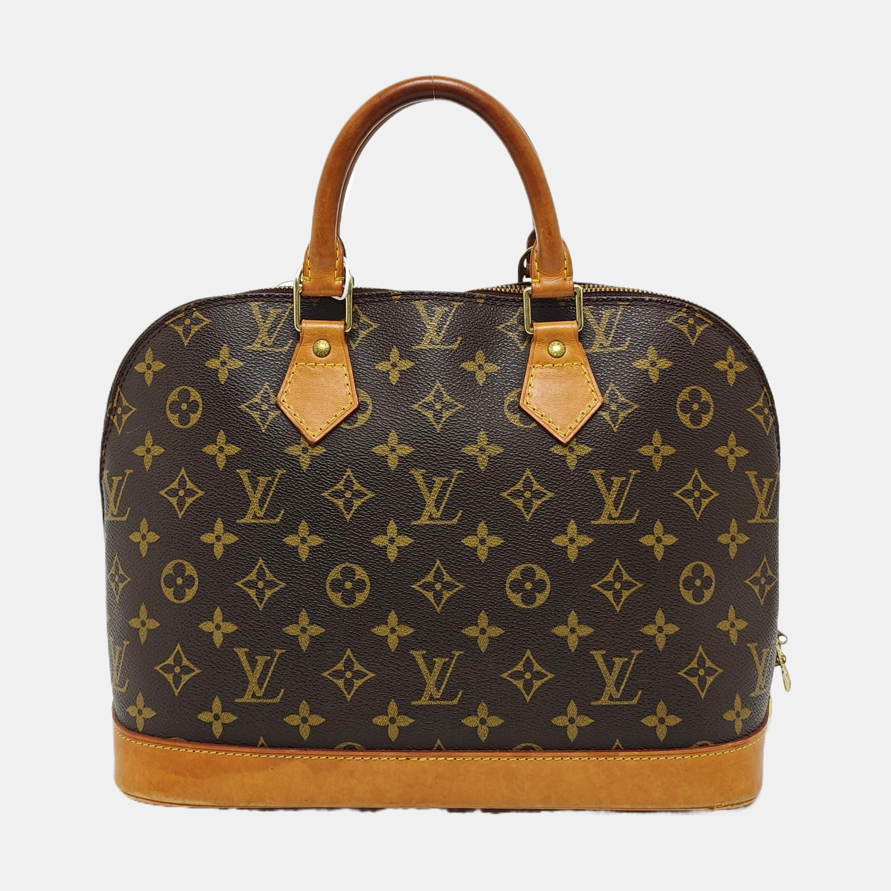 ALMA PM Monogram Coated Canvas Brown