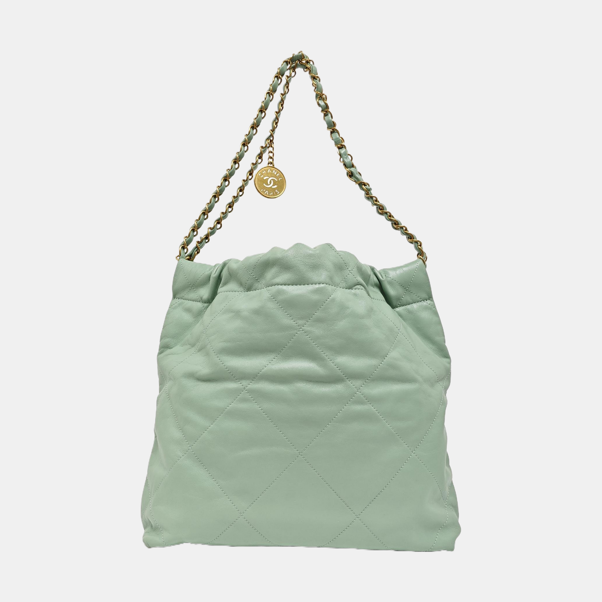 CHANEL 22 Small Quilted Calfskin Green