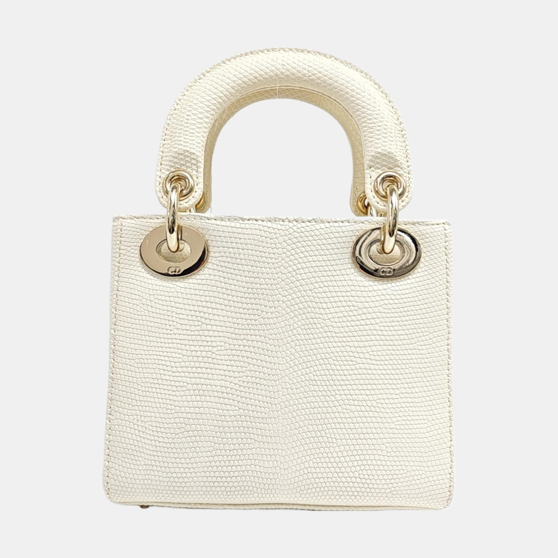 Lady Dior Mini Lizard White