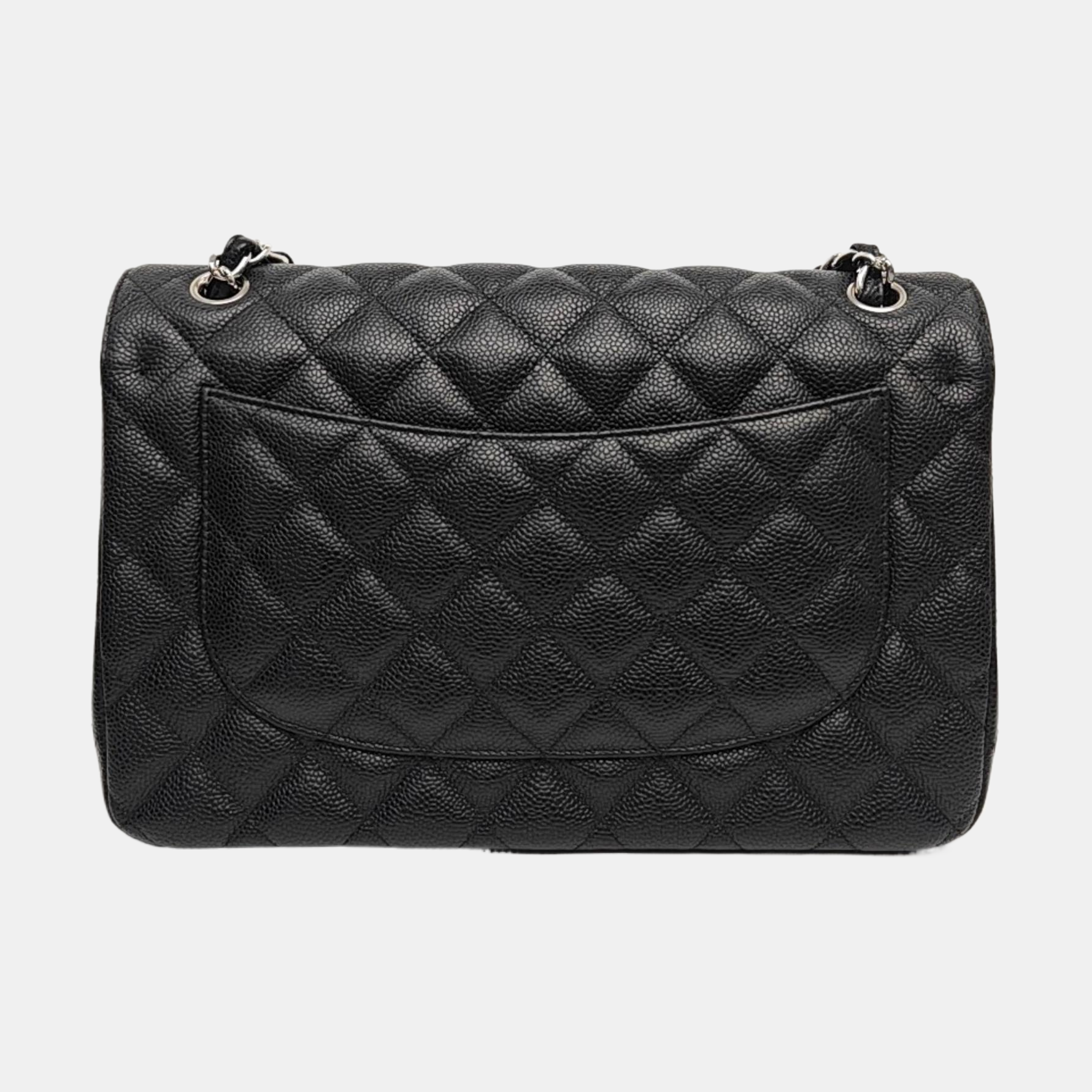 CLASSIC FLAP Jumbo Quilted Grained Calfskin Black
