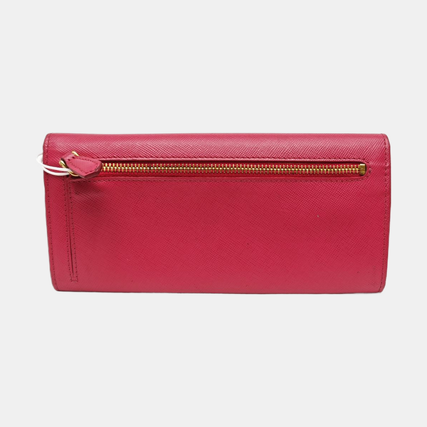 Fold Wallet Saffiano Calfskin Red Wallet