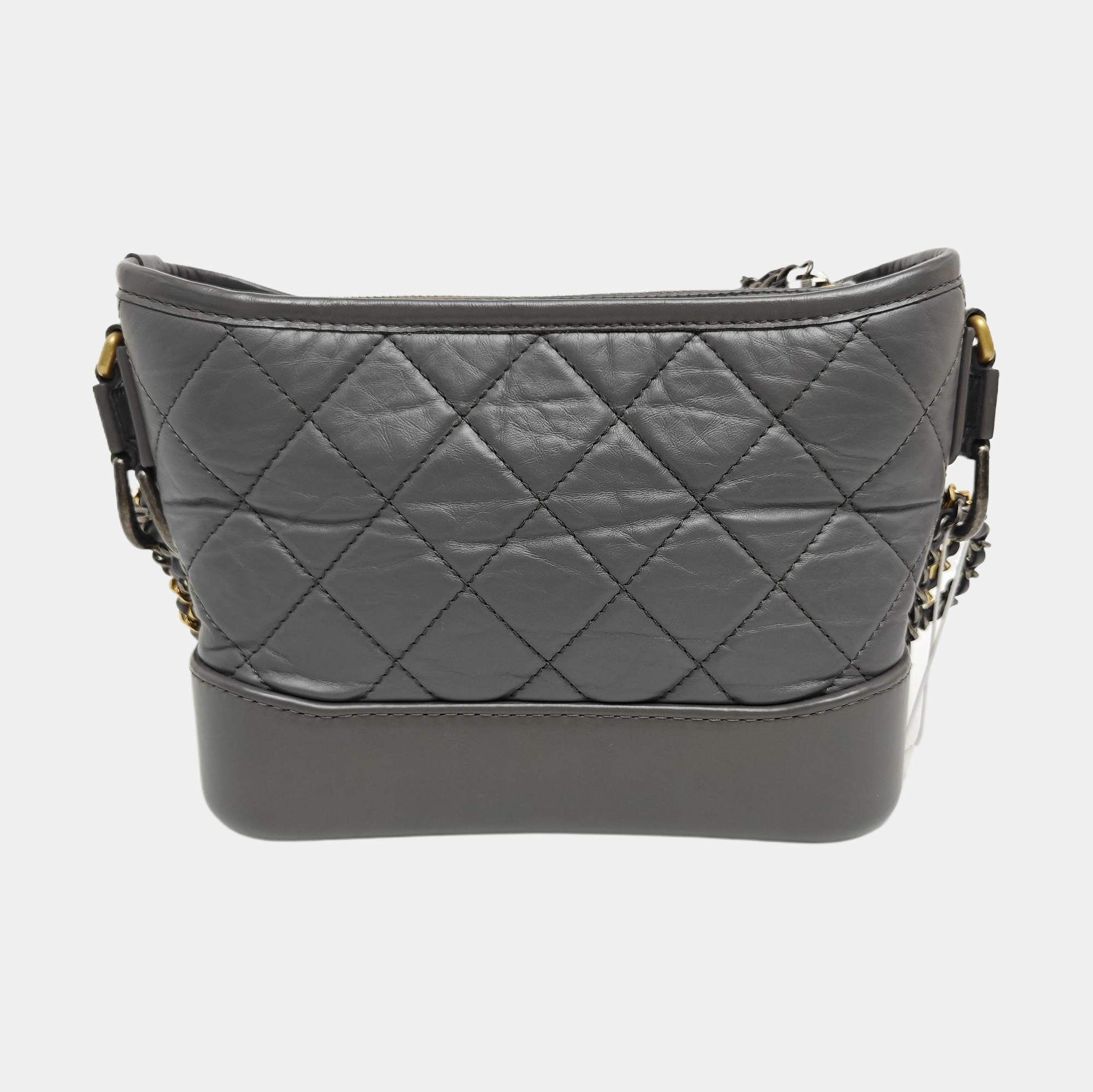 GABRIELLE Small Quilted Calfskin Gray