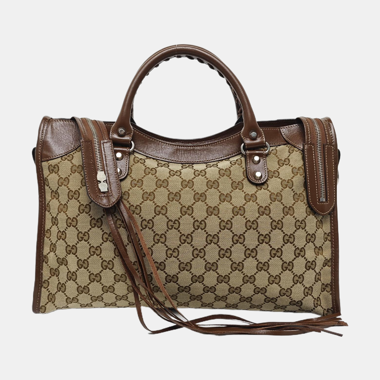 The Hacker Project Medium Monogram Canvas Beige