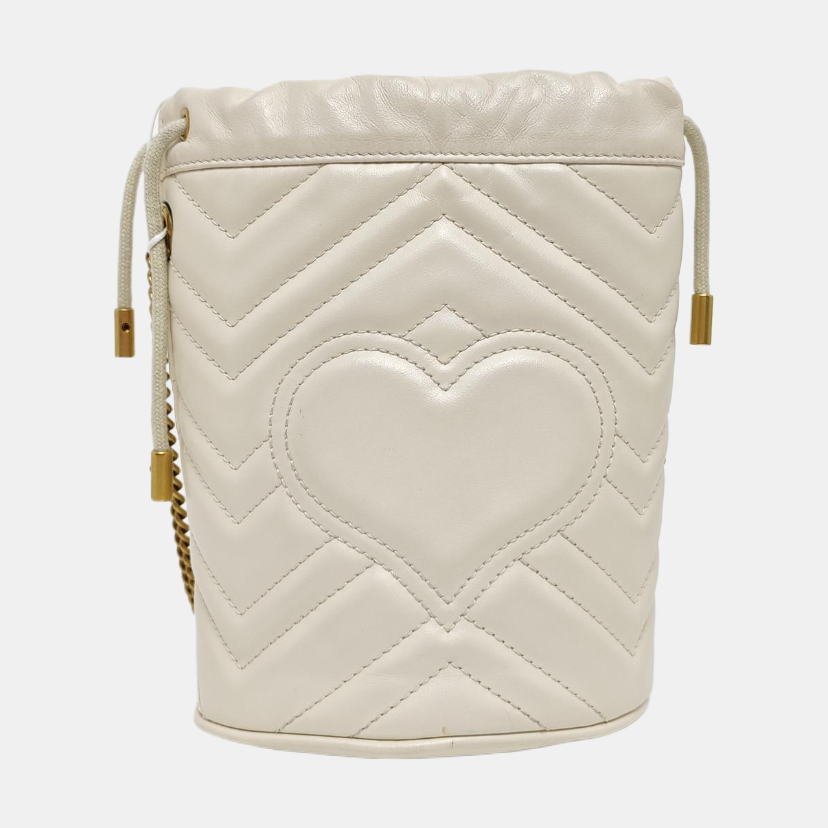 GG Marmont Mini Quilted Calfskin White