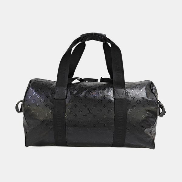 KEEPALL 55 Monogram Coated Canvas Black