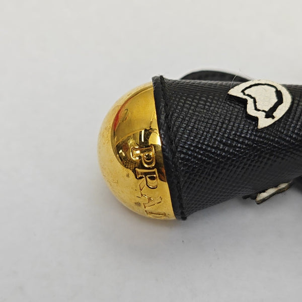 Leather Bag Charm Black