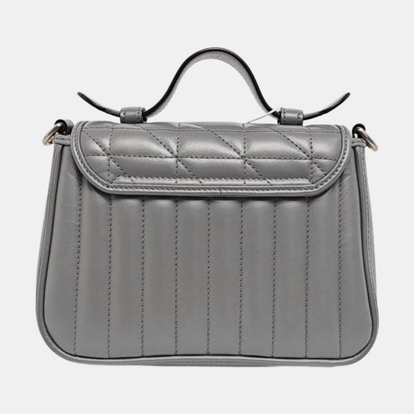 GG Marmont Mini Quilted Calfskin Gray