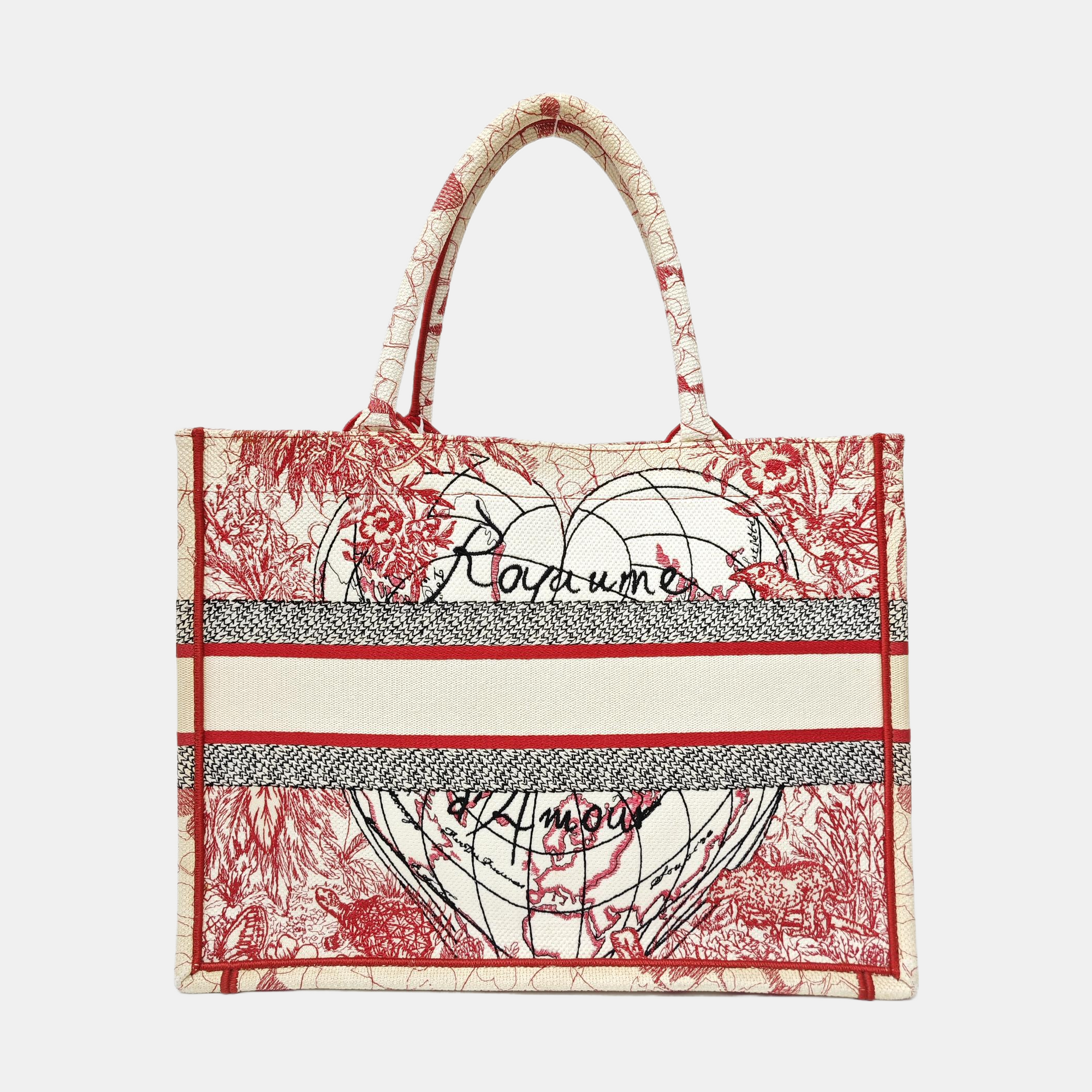 Book Tote Medium Fabric Red