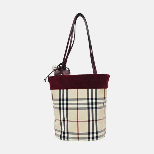 Nylon Top Handle Bag Beige