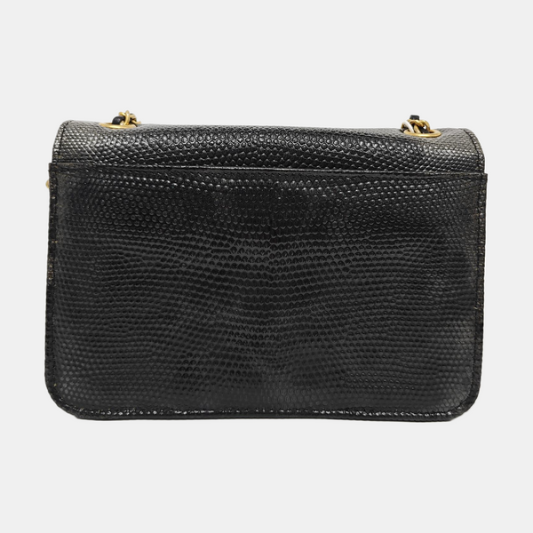 Lizard Shoulder Bag Black