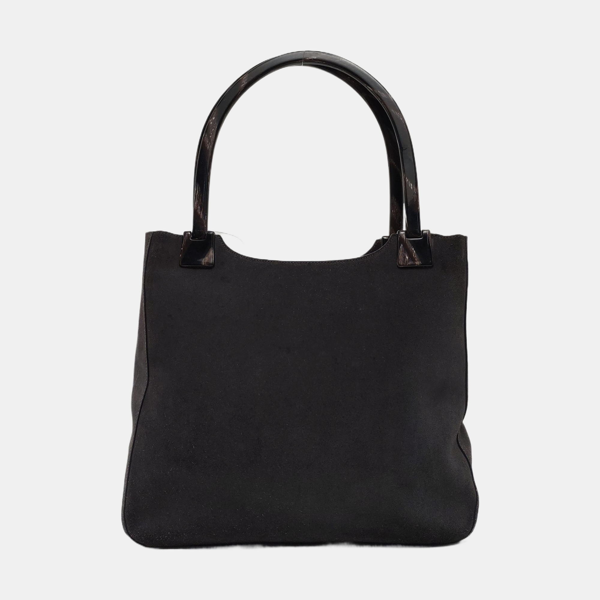 Suede Top Handle Bag Gray