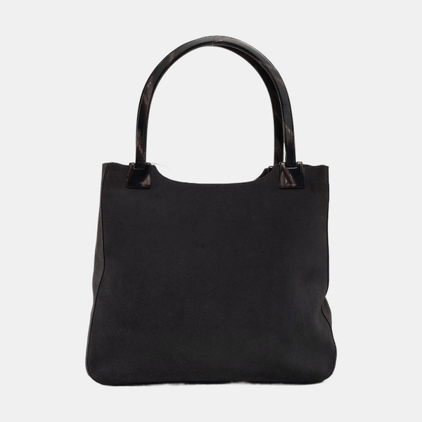 Suede Top Handle Bag Gray