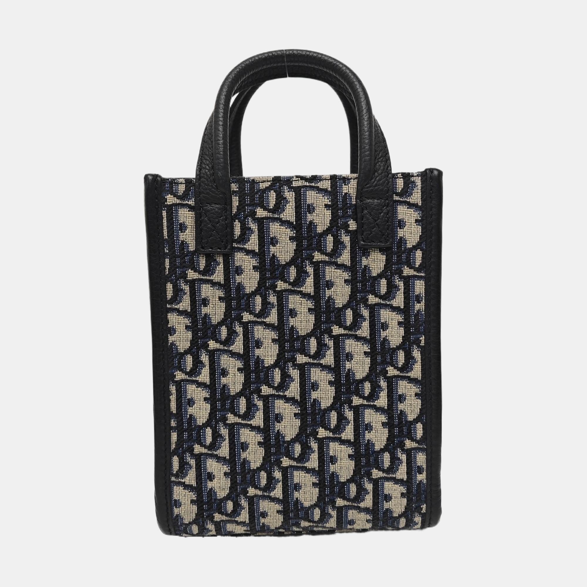 Book Tote Mini Oblique Canvas Gray