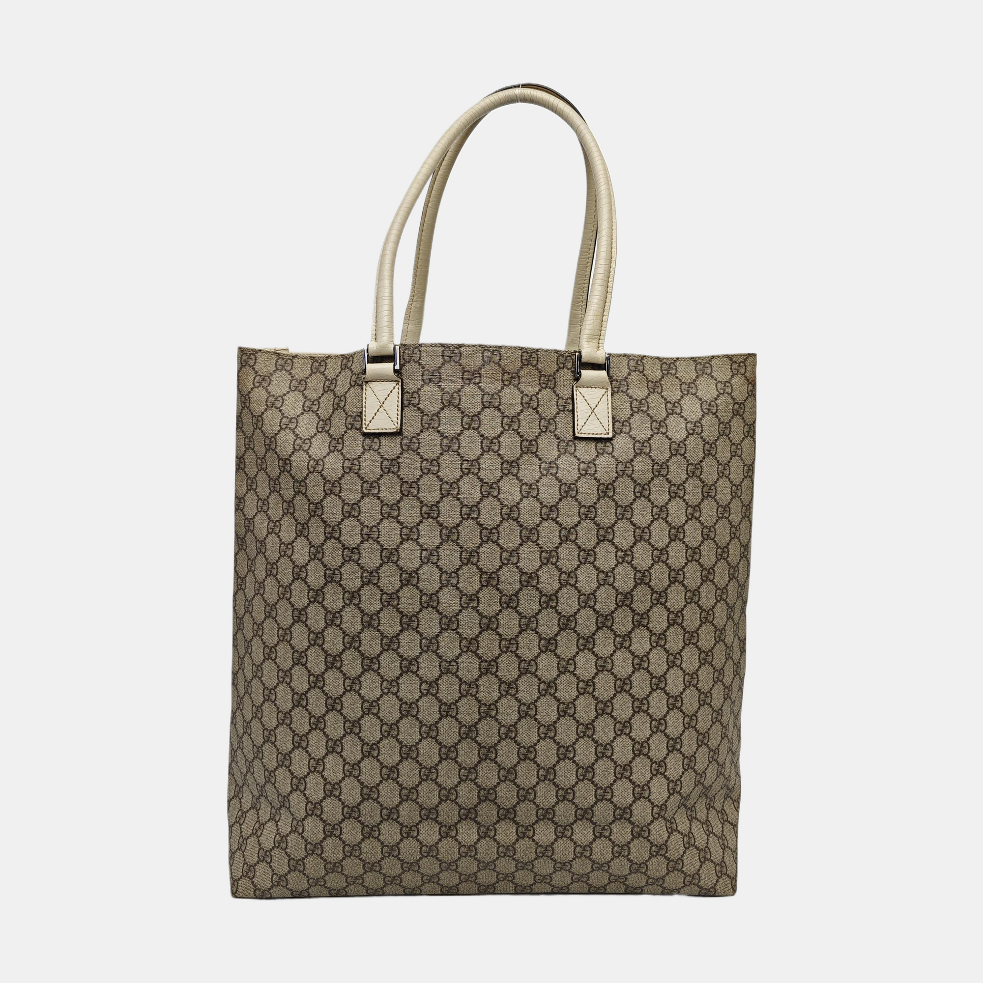 Monogram Coated Canvas Tote Bag Beige
