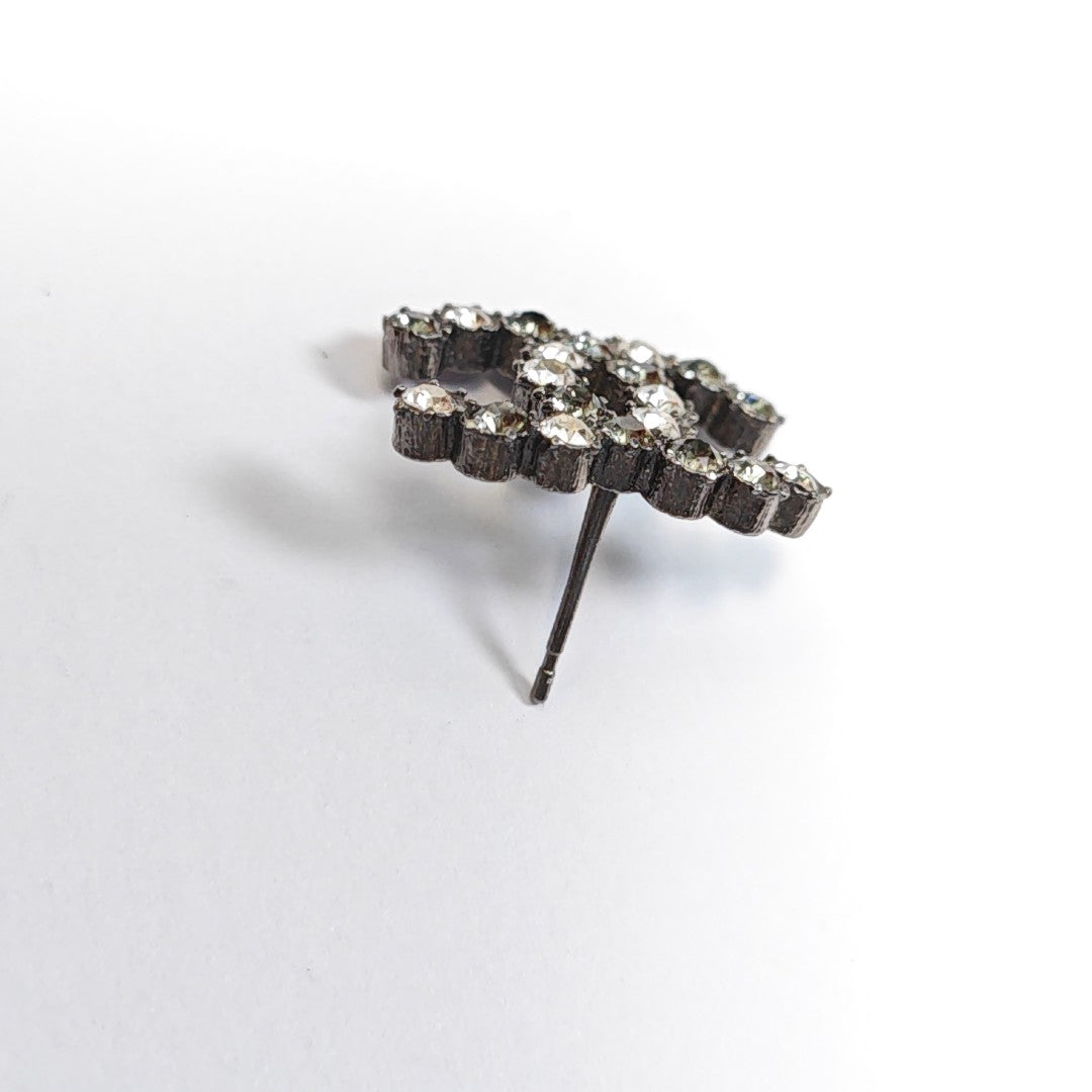 Synthetic Material Gray Stud Earrings