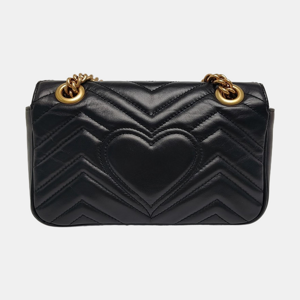 GG Marmont Small Quilted Calfskin Black