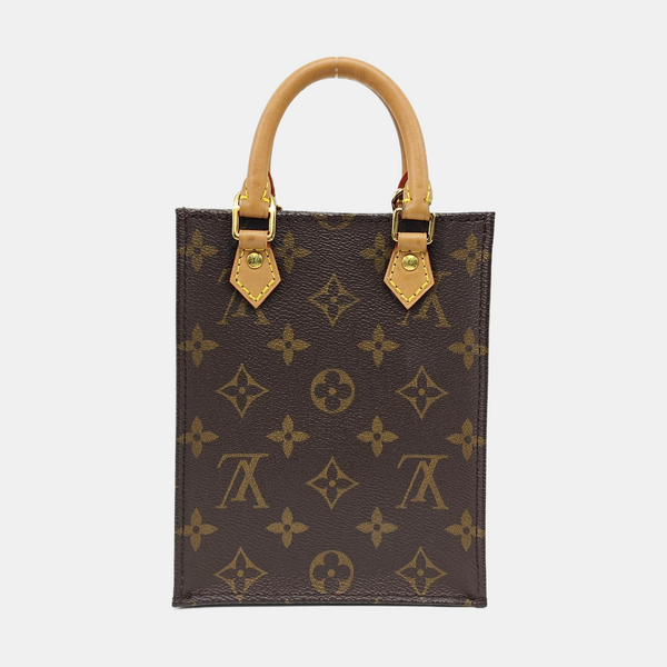 SAC PLAT Mini Monogram Coated Canvas Brown