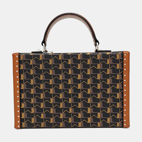 Coated Canvas Shoulder Bag Brown