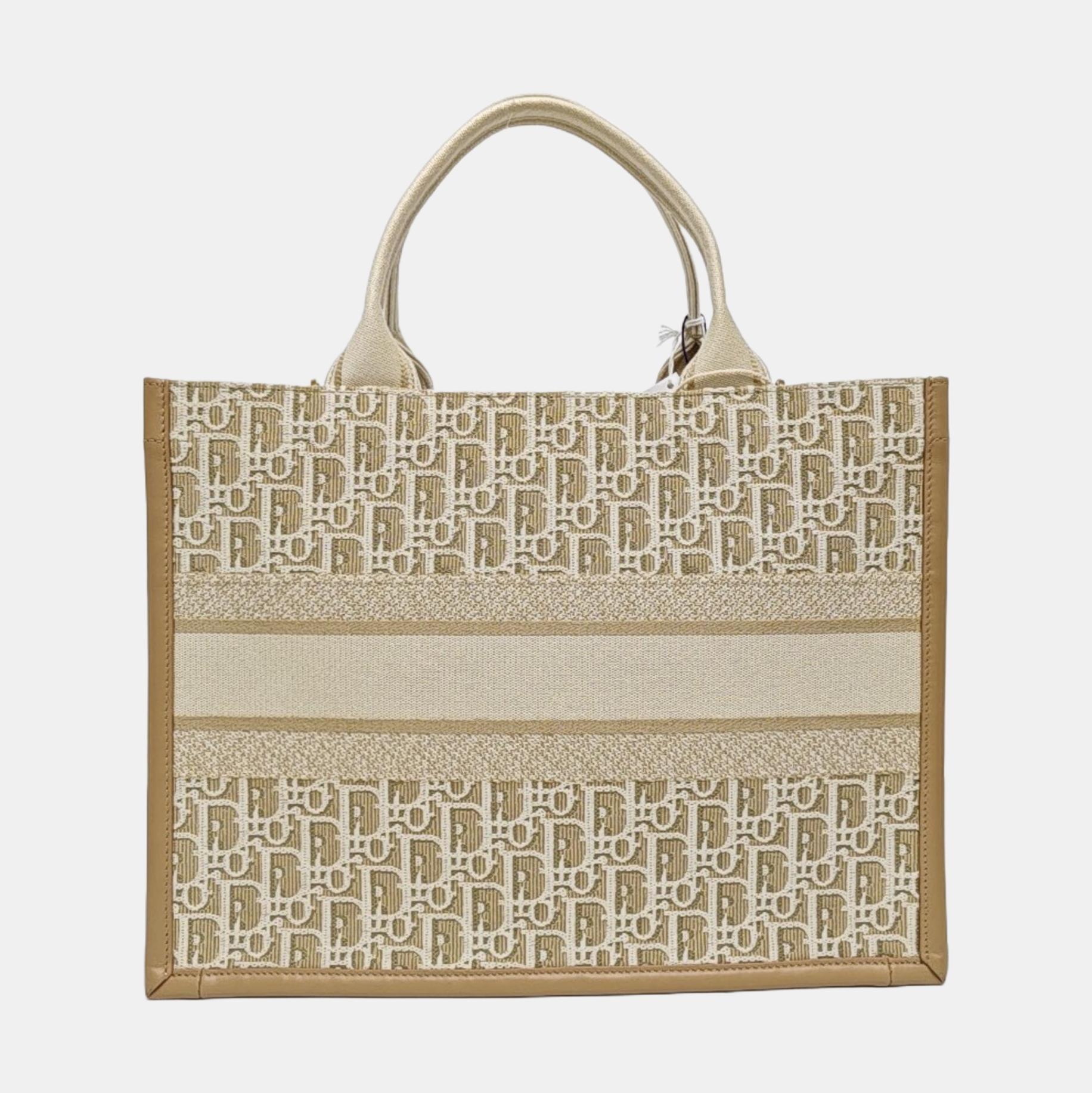 Book Tote Medium Oblique Canvas White