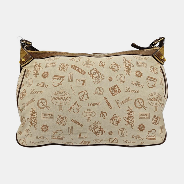 Monogram Canvas Shoulder Bag Beige