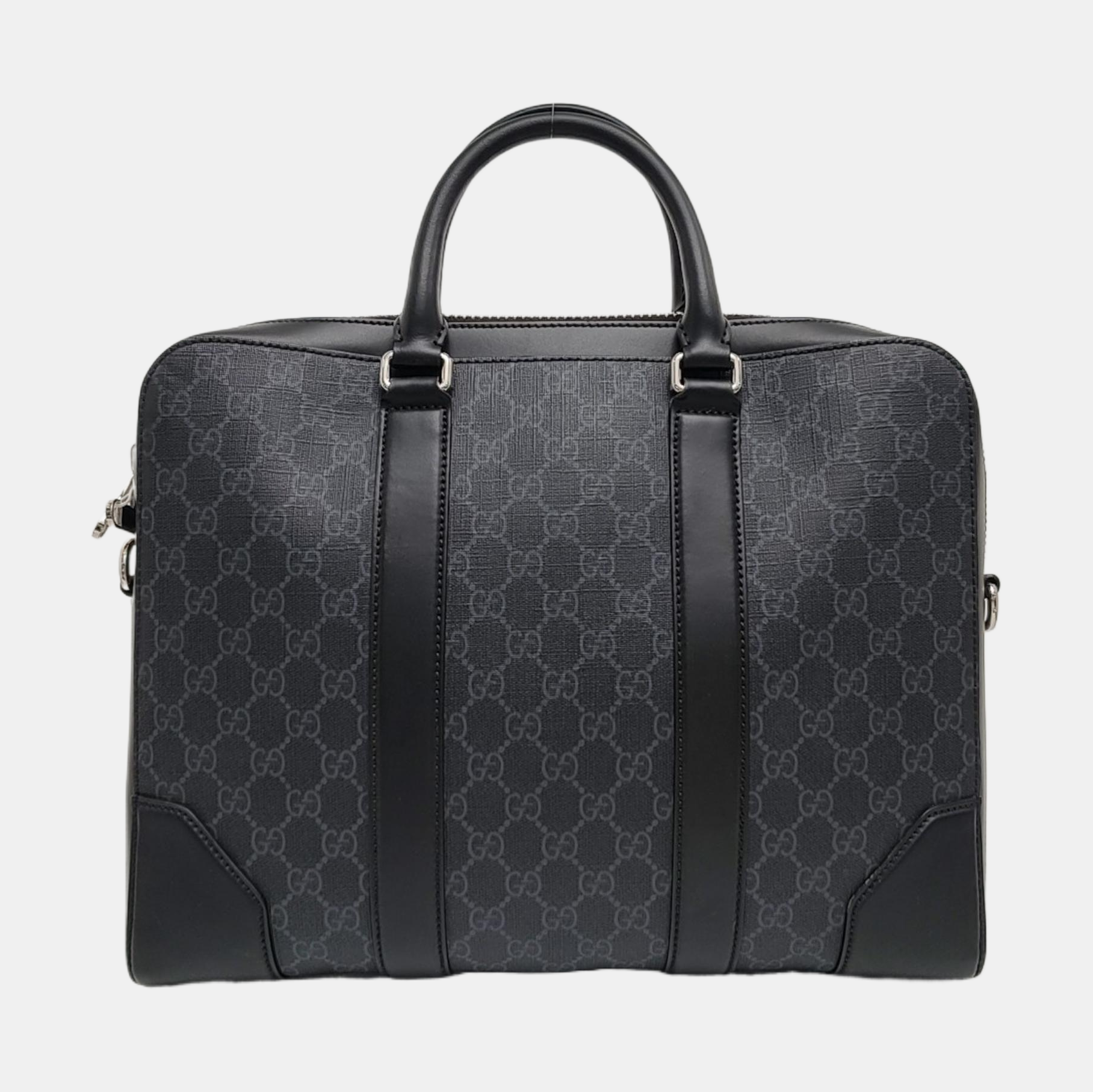 Monogram Coated Canvas Shoulder Bag Black