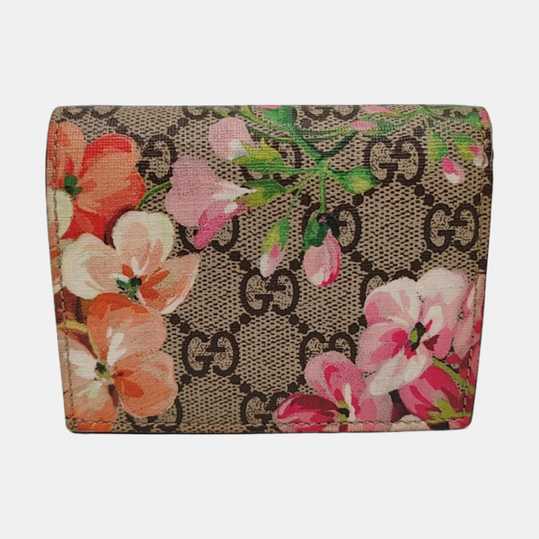 GG Blooms Monogram Coated Canvas Beige Wallet