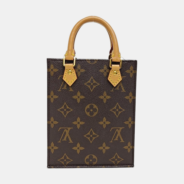 SAC PLAT Mini Monogram Coated Canvas Brown