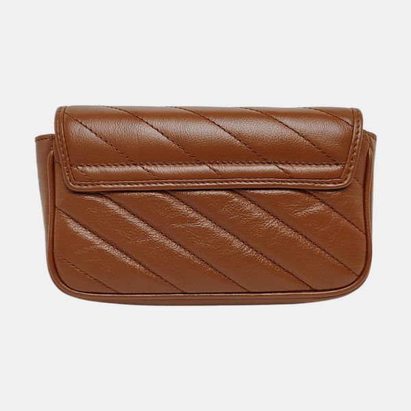 GG Marmont Mini Quilted Calfskin Brown