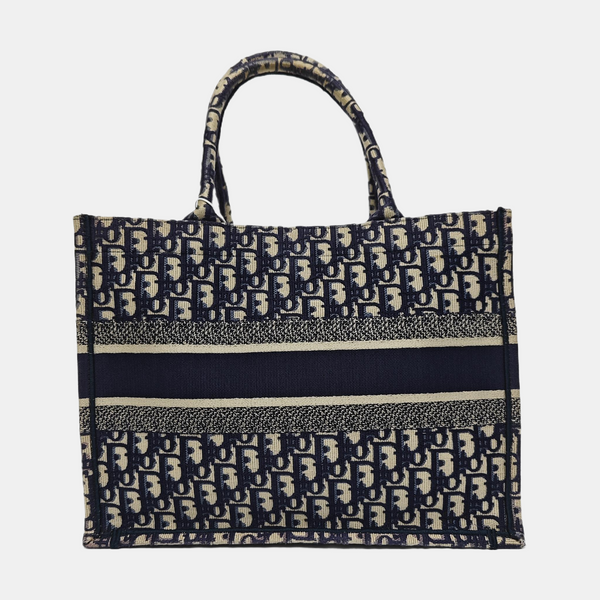 Book Tote Medium Oblique Canvas Blue