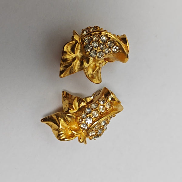 Metal Gold Clip On Earrings