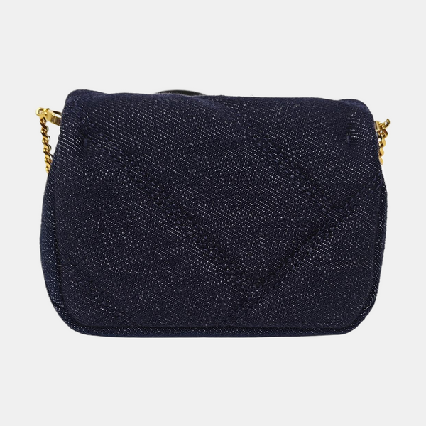 SERPENTI CABOCHON Mini Quilted Denim Blue