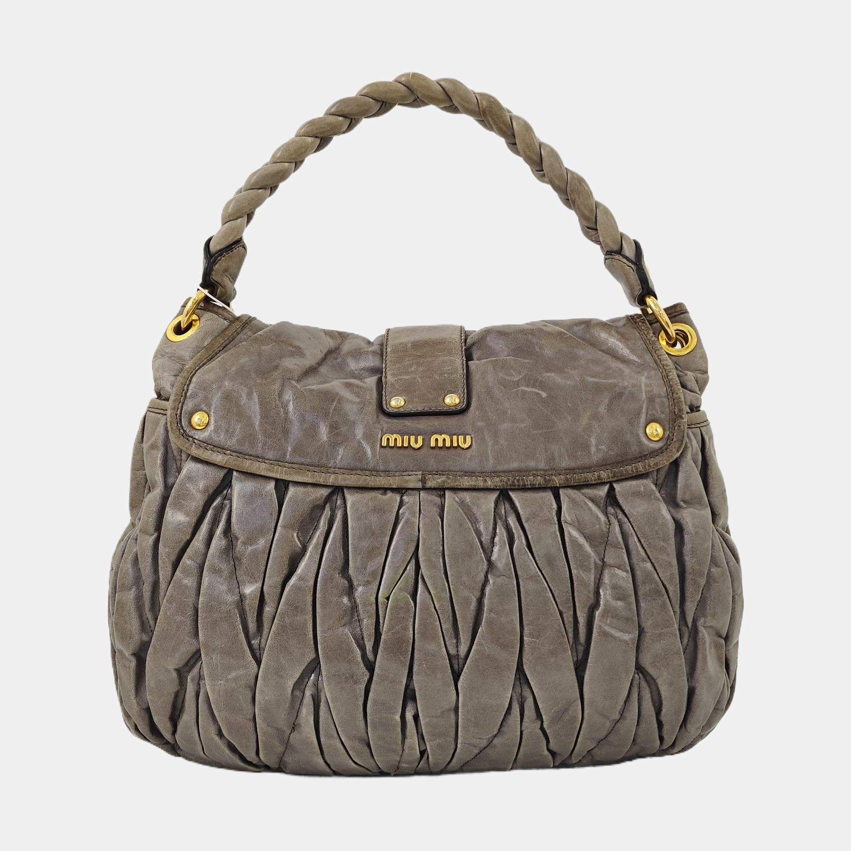Miu Coffer Quilted Calfskin Green