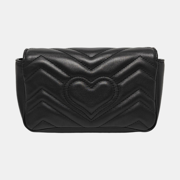 GG Marmont Mini Quilted Calfskin Black